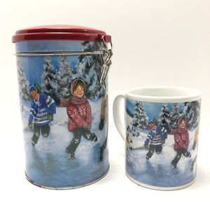 TIM HORTONS Skating Pond Limited Edition Tin & Mug